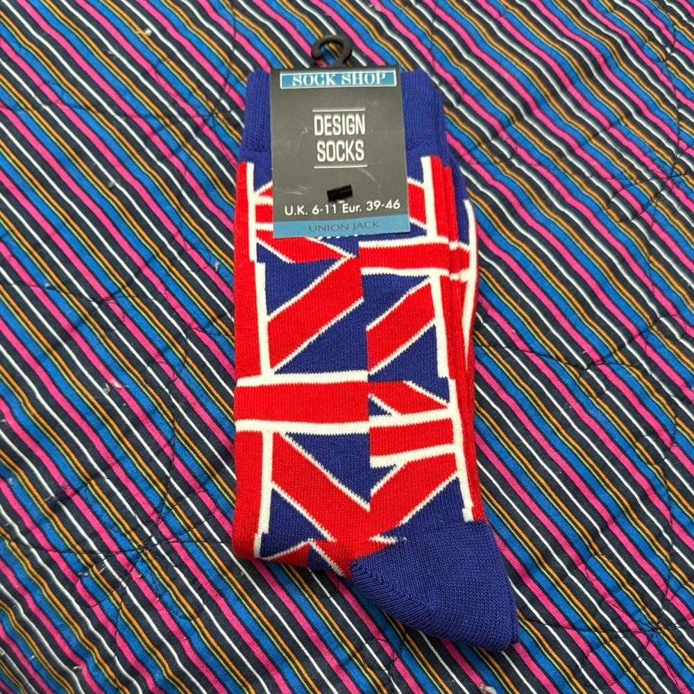 Union Jack Design Socks - Red and Blue NWT 208